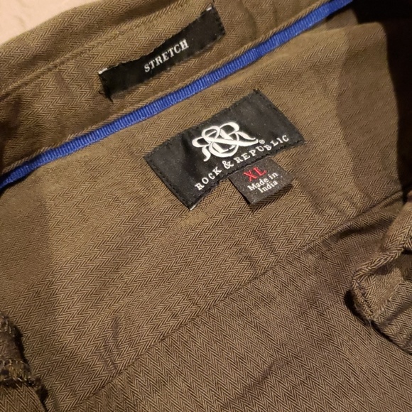 Rock & Republic Men's Olive Button Dow - Picture 4 of 5
